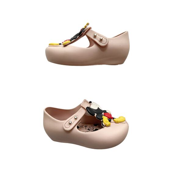 Mini Melissa Mickey + Minnie T-Strap Flats Size 7 - Picture 3 of 6